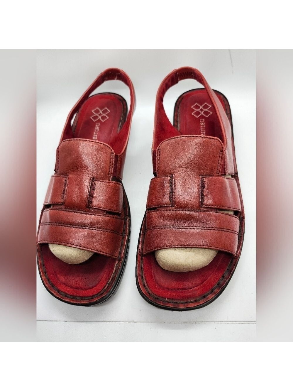 Naturalizer Casa Red Leather Sandals Sz 8.5